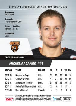 2019-20 Playercards Update (DEL) #436 Mikkel Aagaard Back