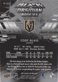 2019-20 SPx - UD Black Obsidian Rookies #R-CG Cody Glass Back