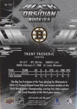 2019-20 SPx - UD Black Obsidian Rookies #R-TF Trent Frederic Back