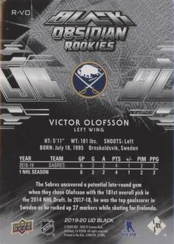 2019-20 SPx - UD Black Obsidian Rookies #R-VO Victor Olofsson Back