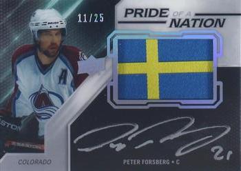 2019-20 SPx - UD Black Pride of a Nation Auto Manufactured Patch #PNA-PF Peter Forsberg Front