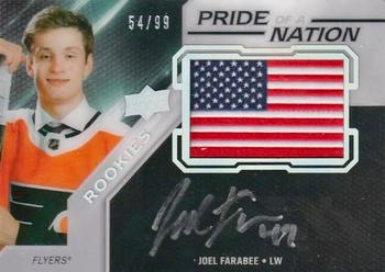 2019-20 SPx - UD Black Pride of a Nation Auto Manufactured Patch #PNA-JF Joel Farabee Front