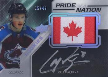 2019-20 SPx - UD Black Pride of a Nation Auto Manufactured Patch #PNA-MA Cale Makar Front