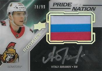 2019-20 SPx - UD Black Pride of a Nation Auto Manufactured Patch #PNA-VI Vitaly Abramov Front