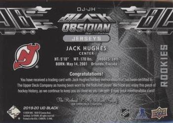 2019-20 SPx - UD Black Obsidian Rookies Jerseys #OJ-JH Jack Hughes Back