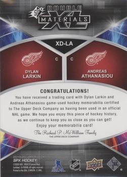 2019-20 SPx - Double XL Duos Materials #XD-LA Dylan Larkin / Andreas Athanasiou Back