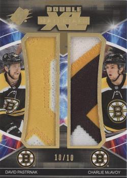 2019-20 SPx - Double XL Duos Materials Patch #XD-PM David Pastrnak / Charlie McAvoy Front