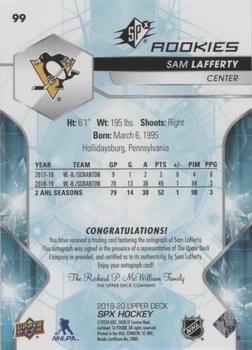 2019-20 SPx - Autographs #99 Sam Lafferty Back