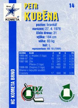 1999-00 Score 1.DZ Liga #14 Petr Kubena Back
