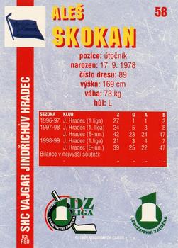 1999-00 Score 1.DZ Liga - Red Ice 2000 #58 Ales Skokan Back