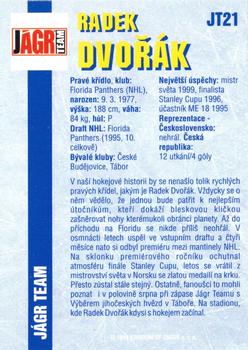 1999-00 Score 1.DZ Liga - Team Jagr #JT21 Radek Dvorak Back