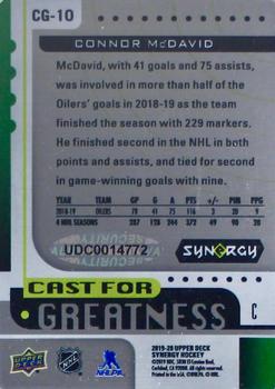 2019-20 Upper Deck Synergy - Cast for Greatness Autograph Green Achievements #CG-10 Connor McDavid Back