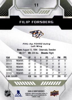 2020-21 Upper Deck MVP #11 Filip Forsberg Back