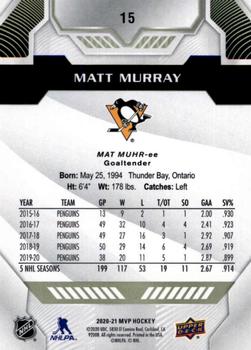 2020-21 Upper Deck MVP #15 Matt Murray Back