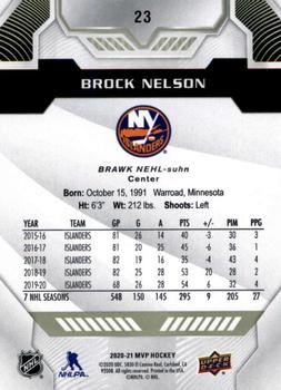 2020-21 Upper Deck MVP #23 Brock Nelson Back
