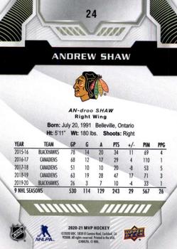 2020-21 Upper Deck MVP #24 Andrew Shaw Back