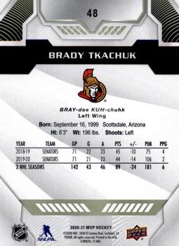 2020-21 Upper Deck MVP #48 Brady Tkachuk Back