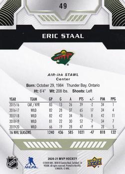 2020-21 Upper Deck MVP #49 Eric Staal Back