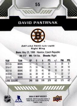 2020-21 Upper Deck MVP #55 David Pastrnak Back