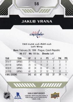 2020-21 Upper Deck MVP #56 Jakub Vrana Back