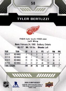 2020-21 Upper Deck MVP #58 Tyler Bertuzzi Back
