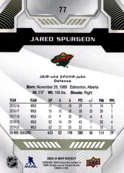 2020-21 Upper Deck MVP #77 Jared Spurgeon Back