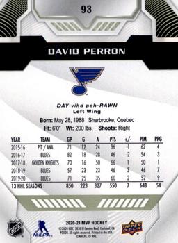 2020-21 Upper Deck MVP #93 David Perron Back