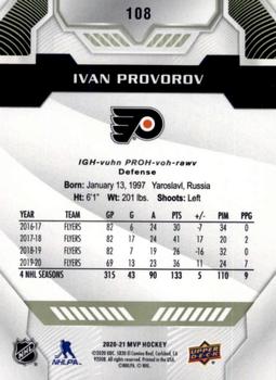 2020-21 Upper Deck MVP #108 Ivan Provorov Back