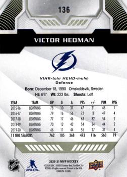 2020-21 Upper Deck MVP #136 Victor Hedman Back