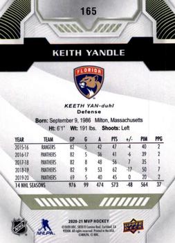 2020-21 Upper Deck MVP #165 Keith Yandle Back