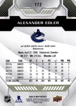 2020-21 Upper Deck MVP #172 Alexander Edler Back