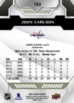 2020-21 Upper Deck MVP #183 John Carlson Back