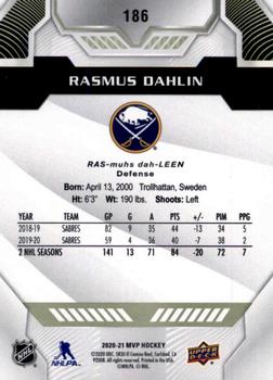 2020-21 Upper Deck MVP #186 Rasmus Dahlin Back