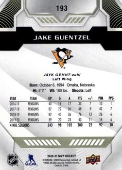 2020-21 Upper Deck MVP #193 Jake Guentzel Back