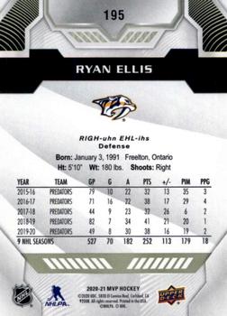 2020-21 Upper Deck MVP #195 Ryan Ellis Back
