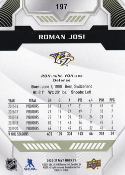2020-21 Upper Deck MVP #197 Roman Josi Back