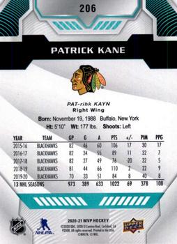 2020-21 Upper Deck MVP #206 Patrick Kane Back
