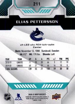 2020-21 Upper Deck MVP #211 Elias Pettersson Back