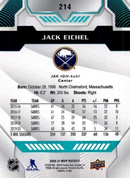 2020-21 Upper Deck MVP #214 Jack Eichel Back