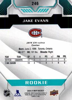2020-21 Upper Deck MVP #246 Jake Evans Back