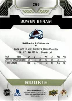 2020-21 Upper Deck MVP #269 Bowen Byram Back