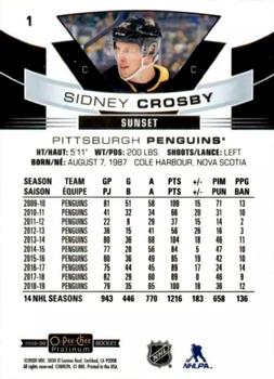2019-20 O-Pee-Chee Platinum - Sunset #1 Sidney Crosby Back