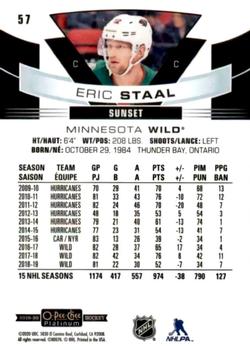 2019-20 O-Pee-Chee Platinum - Sunset #57 Eric Staal Back