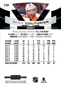 2019-20 O-Pee-Chee Platinum - Sunset #138 Sean Couturier Back