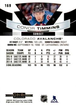 2019-20 O-Pee-Chee Platinum - Sunset #169 Conor Timmins Back