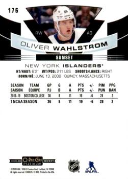 2019-20 O-Pee-Chee Platinum - Sunset #176 Oliver Wahlstrom Back