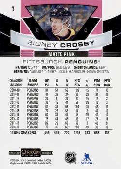 2019-20 O-Pee-Chee Platinum - Matte Pink #1 Sidney Crosby Back