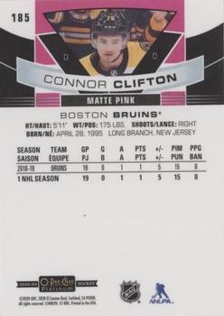 2019-20 O-Pee-Chee Platinum - Matte Pink #185 Connor Clifton Back