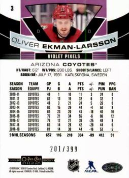 2019-20 O-Pee-Chee Platinum - Violet Pixels #3 Oliver Ekman-Larsson Back