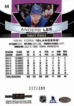 2019-20 O-Pee-Chee Platinum - Violet Pixels #44 Anders Lee Back